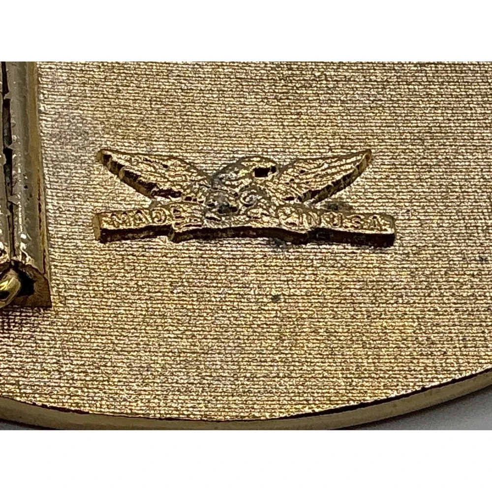 Pure Country Belt Buckle Gold Tone Enamel Guitar Cowboy Hat‎ Made in USA 0320